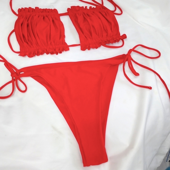 SHEIN Other - Red Bikini Brazilian Cut bottom Size Shein 2XL